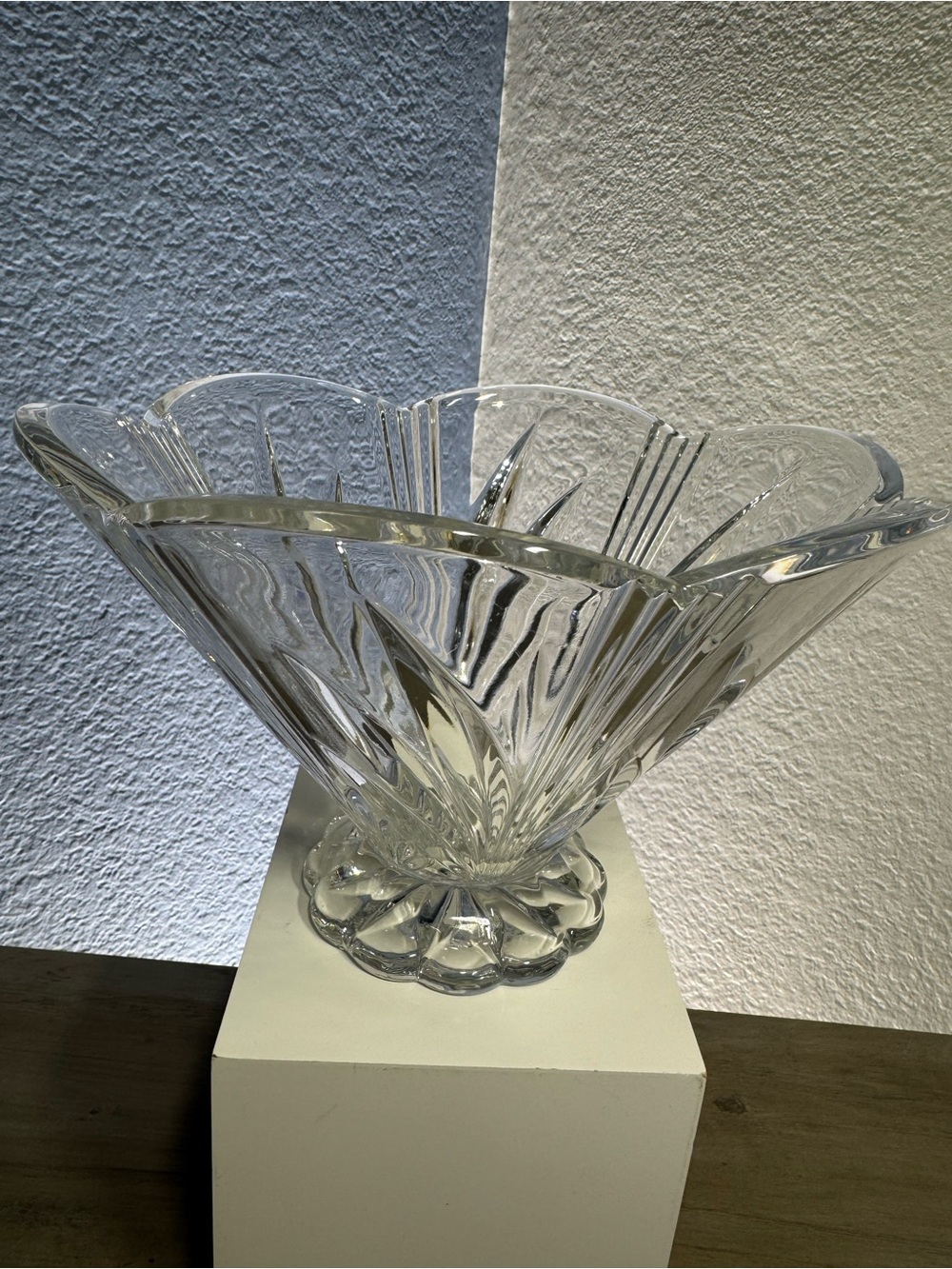 Marquis by Waterford Crystal Pedestal Bowl Starburst Scalloped Vintage